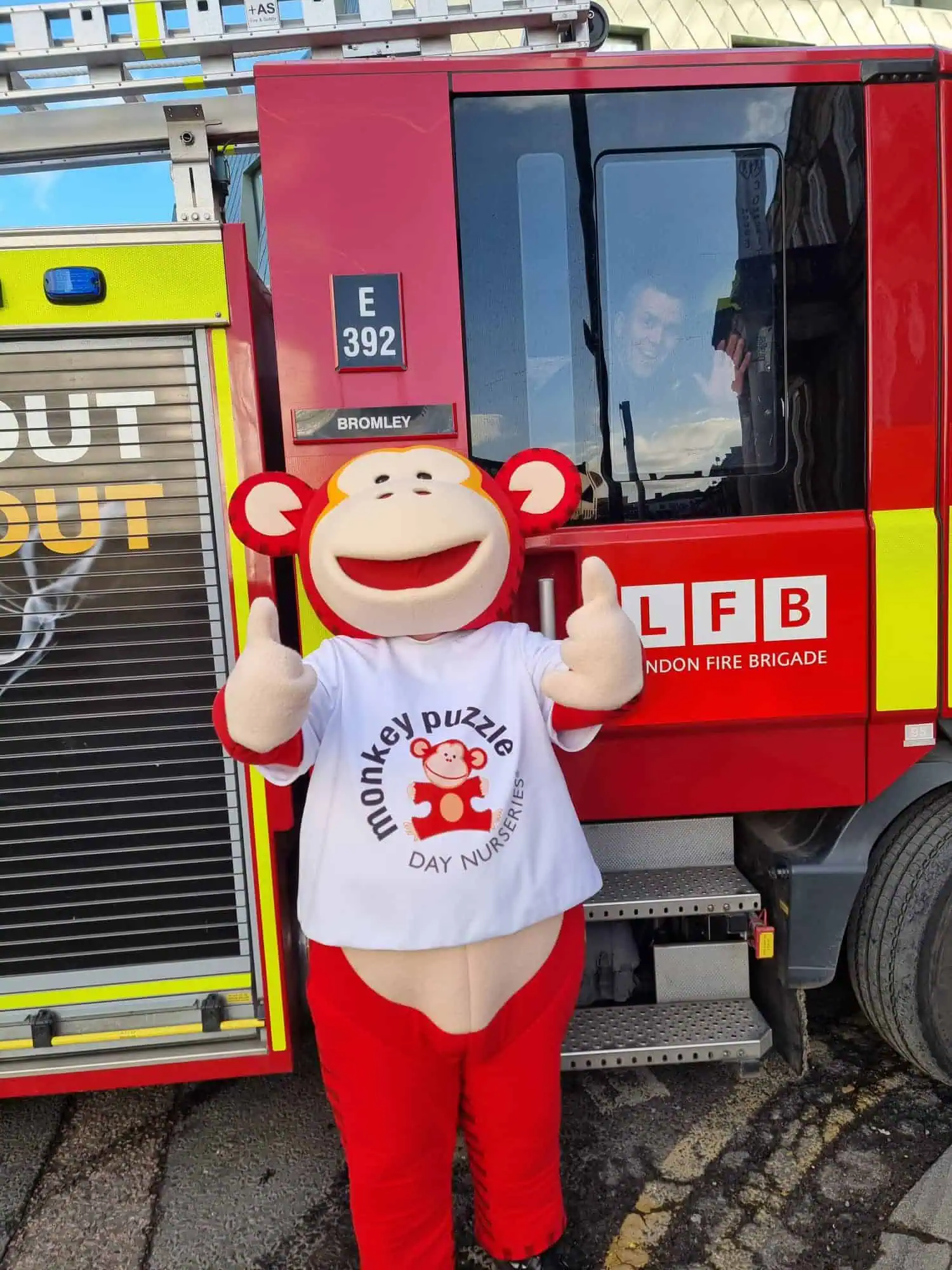 Marvin with a fire engine Marvin with a fire engine
