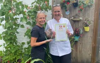 niki and sue with our garden award niki and sue with our garden award